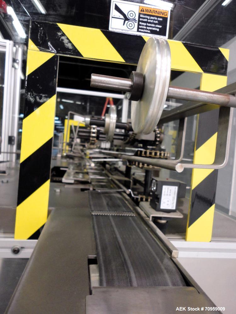 Used Bivans Model 82 Top Closer. Capable of speeds up to 60 cartons per minute. Has a carton size range: (Length) 7/8" to 5", (Width) 3/8" - 3-1/2", (Depth/Height) 1-1/4" to 12". Currently set up for...