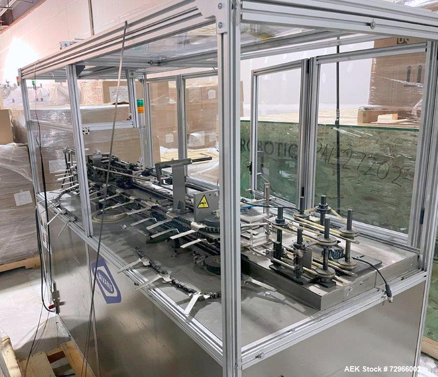 Used Bivans Model 82 Top Closer Carton Sealer. Machine is capable of speeds from 5 to 60 cartons per minute. Has a carton size range of: 7/8" to 5" (length); 3/8" - 3-1/2" (width); 1-1/4" to 12" (dep...