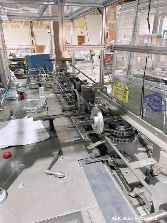 Used Bivans Model 82 Top Closer Carton Sealer. Machine is capable of speeds from 5 to 60 cartons per minute. Has a carton size range of: 7/8" to 5" (length); 3/8" - 3-1/2" (width); 1-1/4" to 12" (dep...