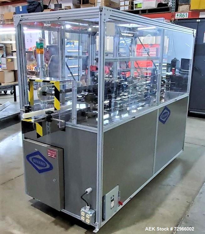 Used- Bivans Model 82 Top Closer Carton Sealer. Machine is capable of speeds from 5 to 60 cartons per minute. Has a carton s...
