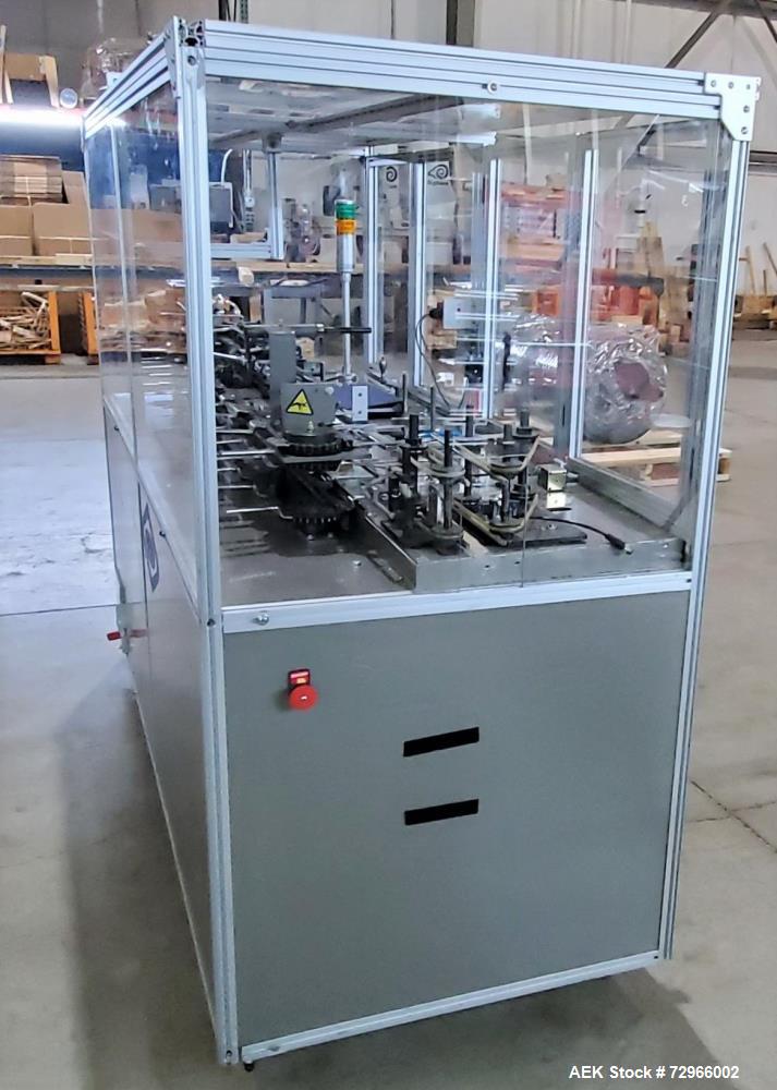 Used Bivans Model 82 Top Closer Carton Sealer. Machine is capable of speeds from 5 to 60 cartons per minute. Has a carton size range of: 7/8" to 5" (length); 3/8" - 3-1/2" (width); 1-1/4" to 12" (dep...