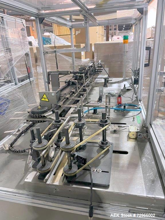 Used Bivans Model 82 Top Closer Carton Sealer. Machine is capable of speeds from 5 to 60 cartons per minute. Has a carton size range of: 7/8" to 5" (length); 3/8" - 3-1/2" (width); 1-1/4" to 12" (dep...