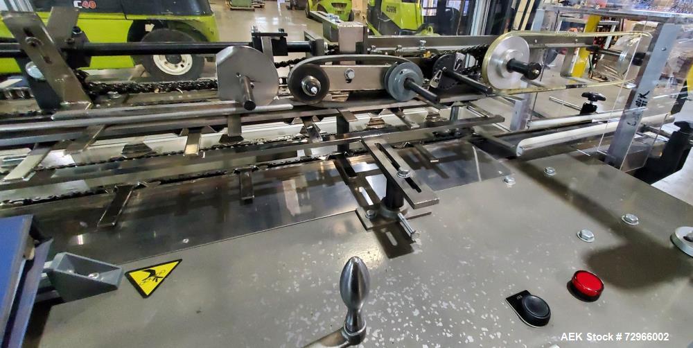Used Bivans Model 82 Top Closer Carton Sealer. Machine is capable of speeds from 5 to 60 cartons per minute. Has a carton size range of: 7/8" to 5" (length); 3/8" - 3-1/2" (width); 1-1/4" to 12" (dep...