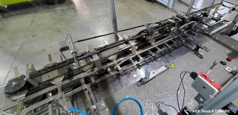 Used Bivans Model 82 Top Closer Carton Sealer. Machine is capable of speeds from 5 to 60 cartons per minute. Has a carton size range of: 7/8" to 5" (length); 3/8" - 3-1/2" (width); 1-1/4" to 12" (dep...