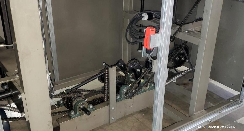 Used Bivans Model 82 Top Closer Carton Sealer. Machine is capable of speeds from 5 to 60 cartons per minute. Has a carton size range of: 7/8" to 5" (length); 3/8" - 3-1/2" (width); 1-1/4" to 12" (dep...