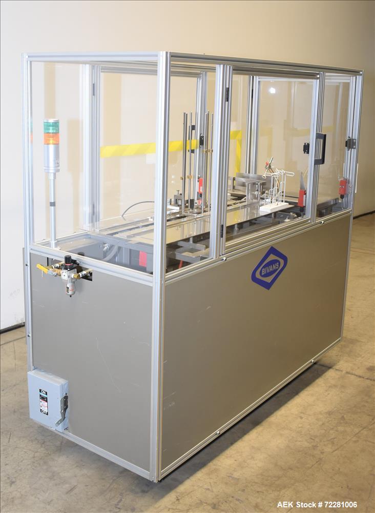 Used Bivans Model 54L Semi Automatic Vertical Cartoner (carton former and botto