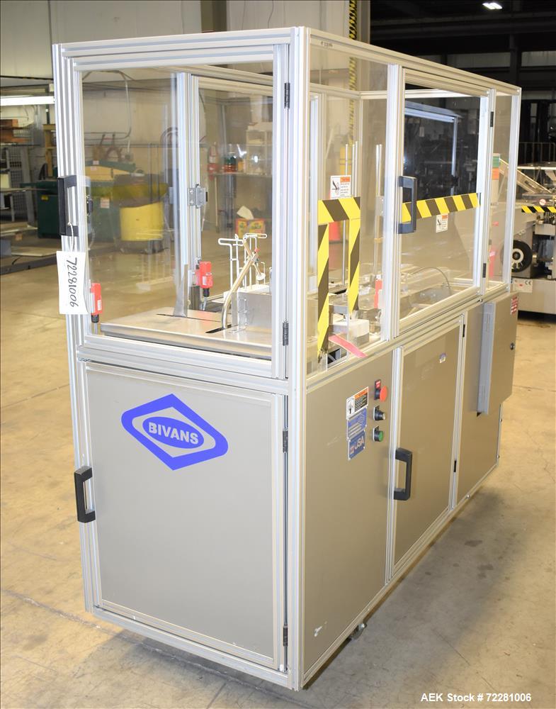 Used Bivans Model 54L Semi Automatic Vertical Cartoner (carton former and botto