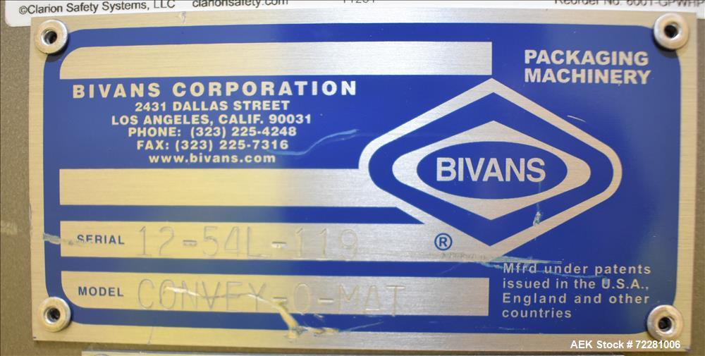 Used Bivans Model 54L Semi Automatic Vertical Cartoner (carton former and botto