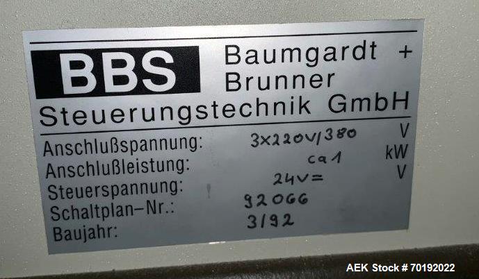 Used Brunner Model VC Reverse Tuck Vertical Intermittent Motion Cartoner.