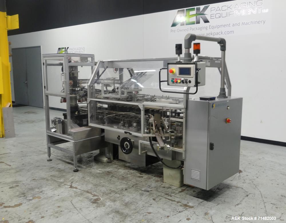 Used CAM Model AV Vertical Cartoner With Automatic Bottle Loader