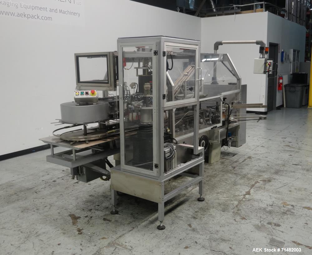 Used CAM Model AV Vertical Cartoner With Automatic Bottle Loader