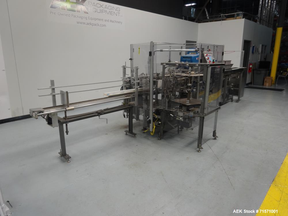 Used Clybourn Model CHL7 Vertical Hand Load Hot Melt Glue Cartoner