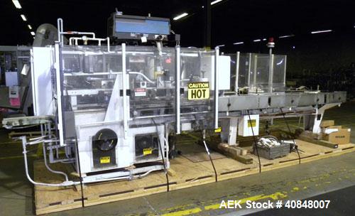 Used Jones Oystar Semi Automatic Vertical Cartoner, Model CMV. Capable of speeds up to 120 rpm. Has 5" centers for a carton size range: length 1" to 4-1/4", width 3/4" to 4-1/4", depth 2-1/8" to 8". ...