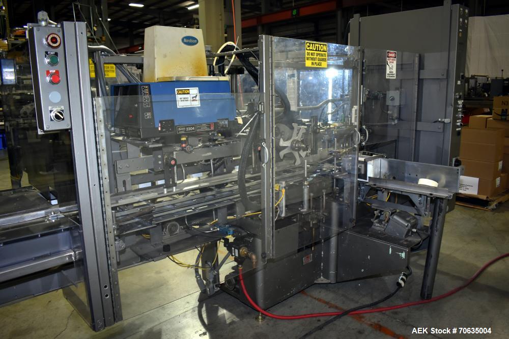 Used Jones Semi-Automatic Continuous Motion Vertical Hot Melt Glue Cartoner
