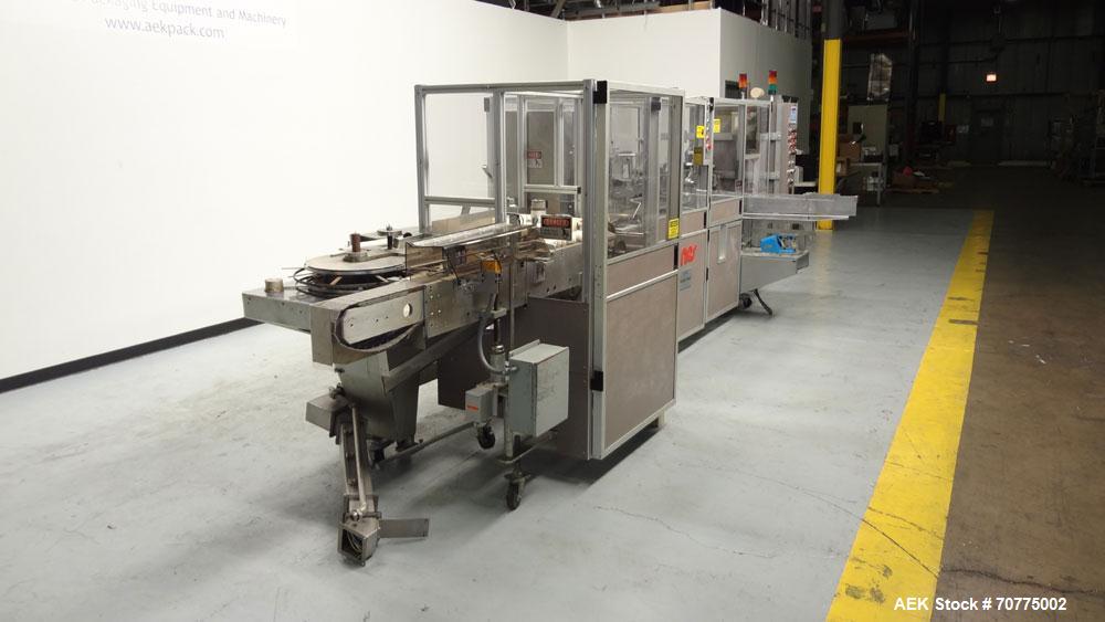 Used Jones CMV-5 Semi- Automatic Vertical Cartoner with bottle loader
