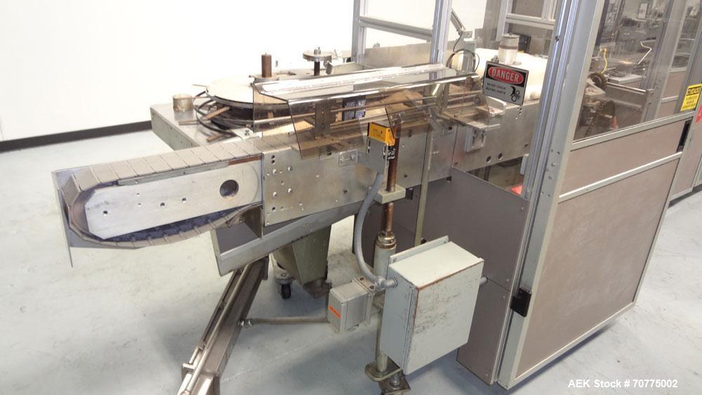 Used Jones CMV-5 Semi- Automatic Vertical Cartoner with bottle loader