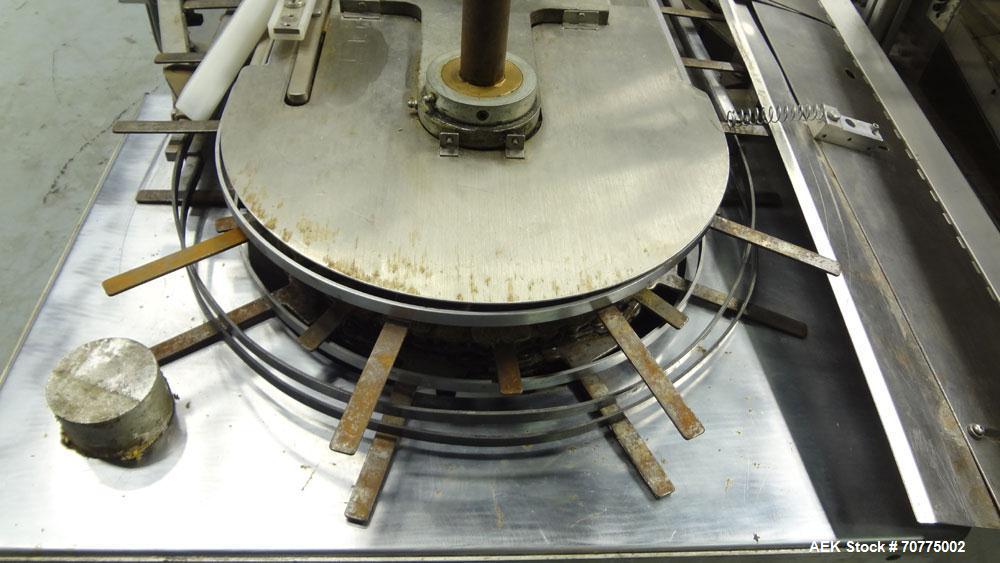 Used Jones CMV-5 Semi- Automatic Vertical Cartoner with bottle loader