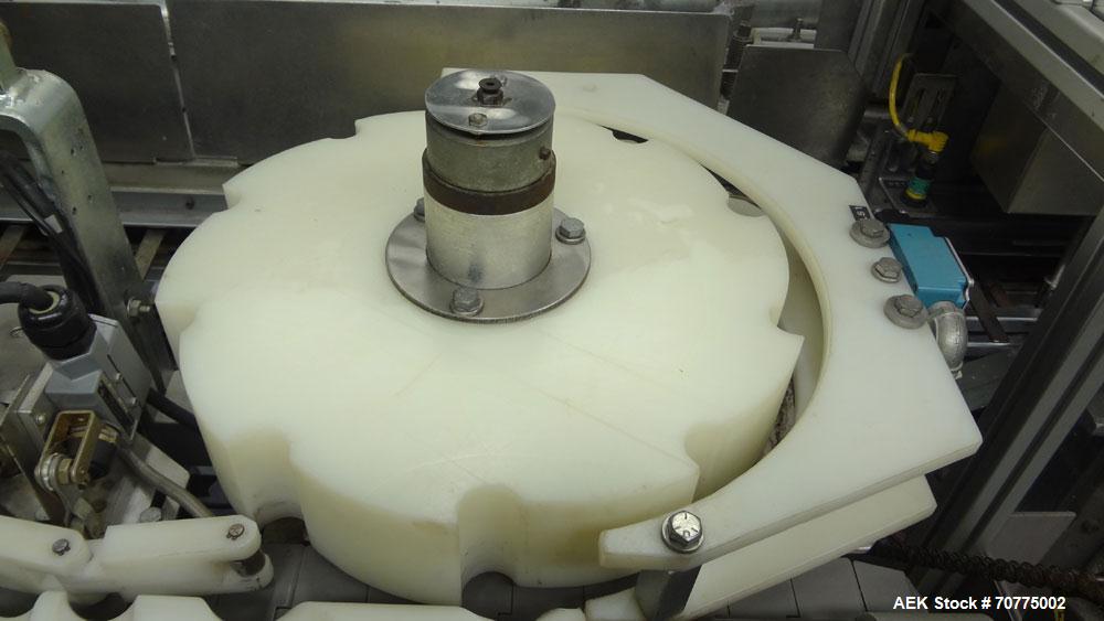 Used Jones CMV-5 Semi- Automatic Vertical Cartoner with bottle loader