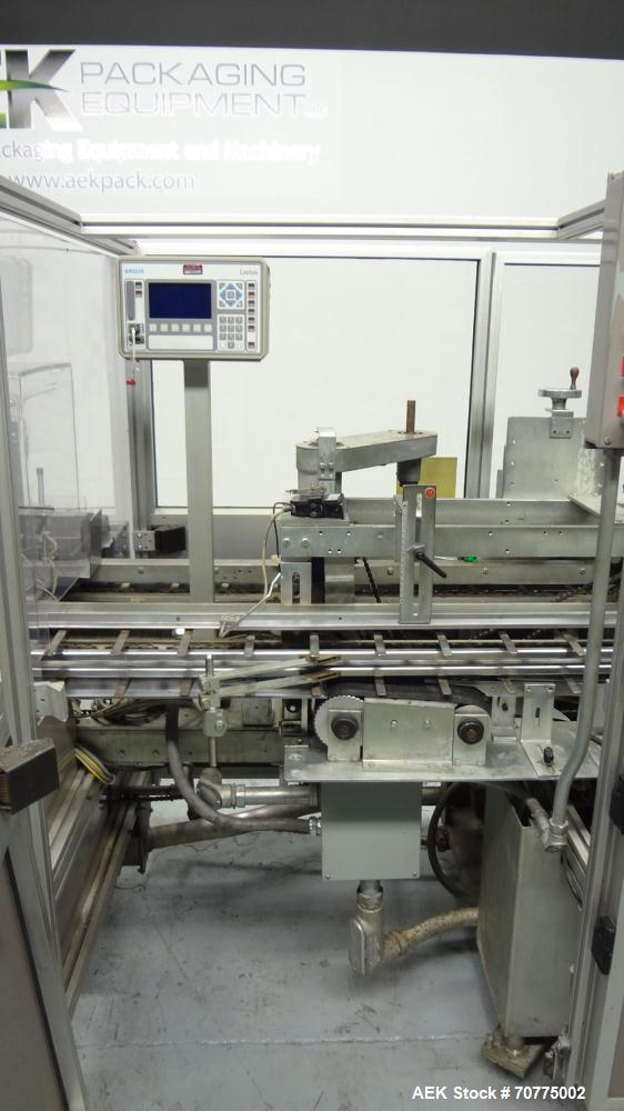 Used Jones CMV-5 Semi- Automatic Vertical Cartoner with bottle loader