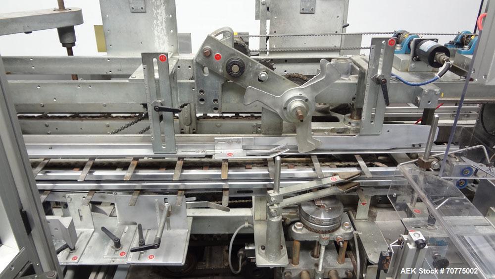 Used Jones CMV-5 Semi- Automatic Vertical Cartoner with bottle loader