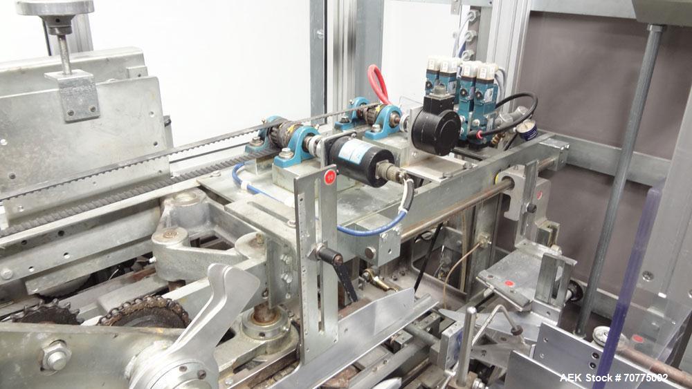Used Jones CMV-5 Semi- Automatic Vertical Cartoner with bottle loader