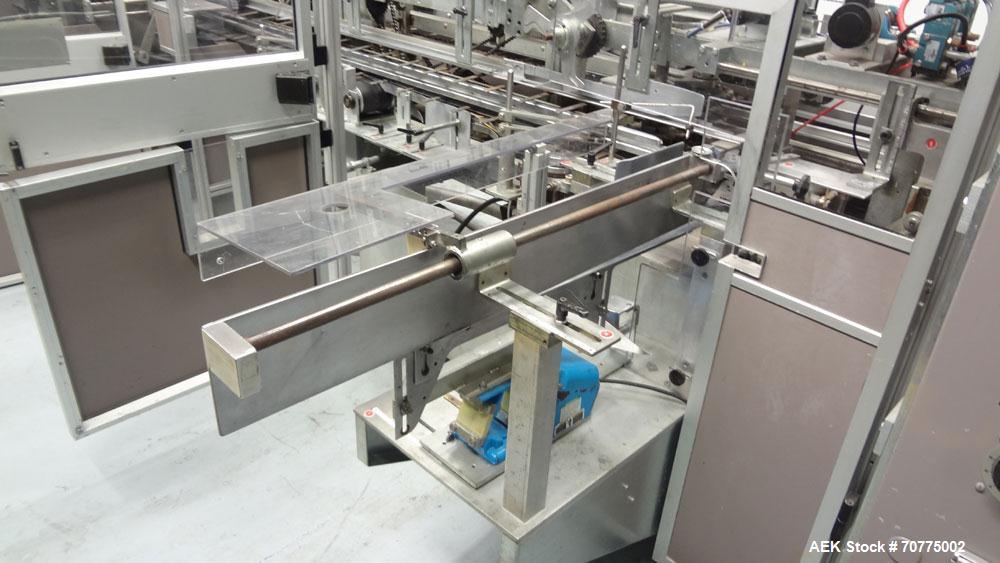 Used Jones CMV-5 Semi- Automatic Vertical Cartoner with bottle loader