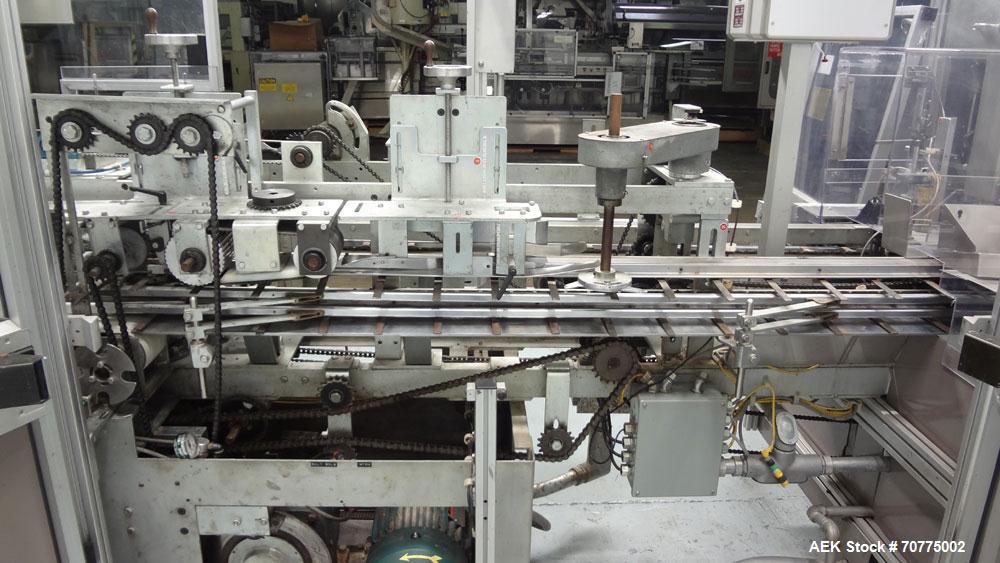 Used Jones CMV-5 Semi- Automatic Vertical Cartoner with bottle loader