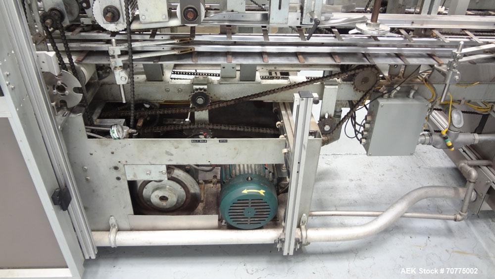 Used Jones CMV-5 Semi- Automatic Vertical Cartoner with bottle loader