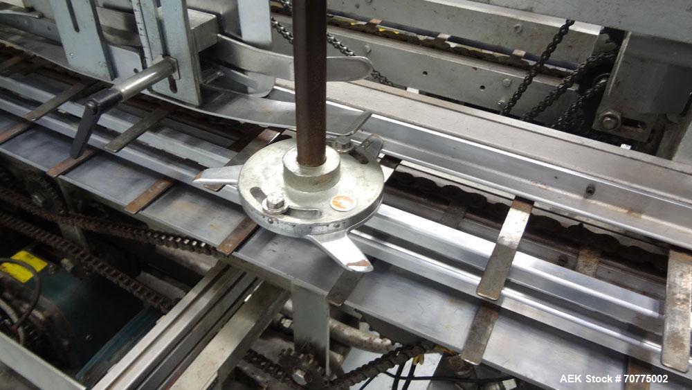 Used Jones CMV-5 Semi- Automatic Vertical Cartoner with bottle loader