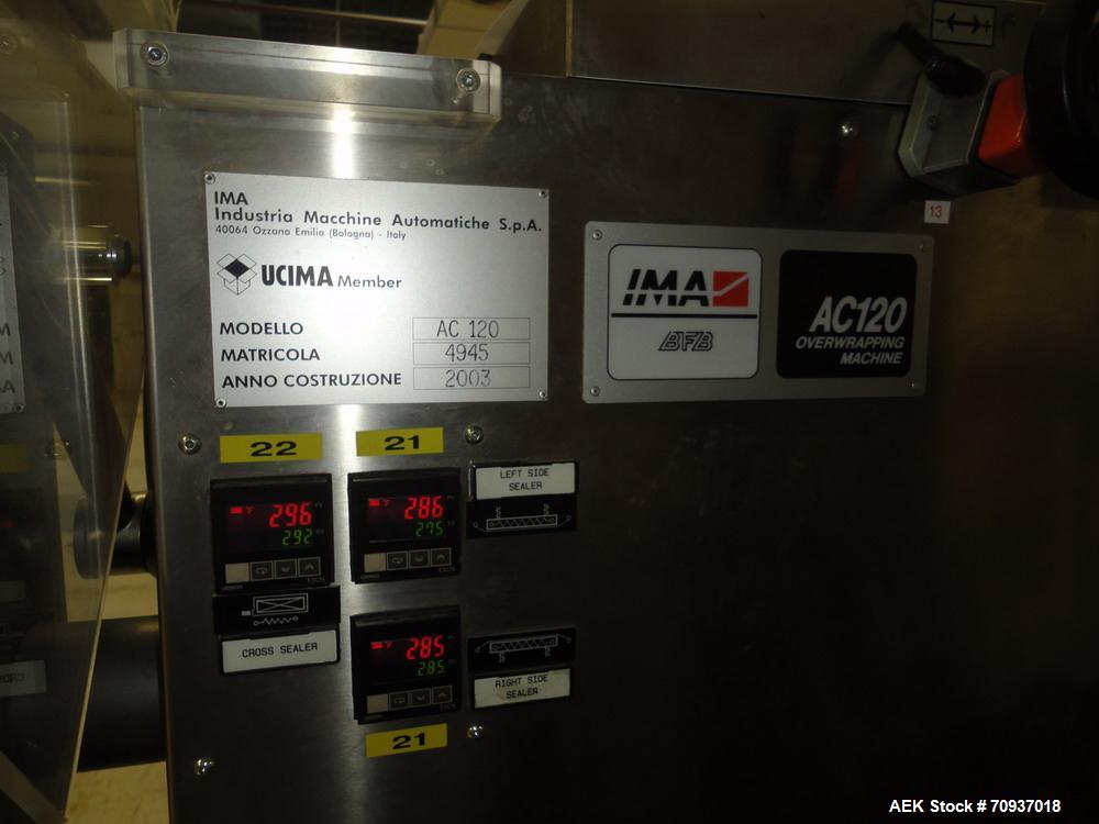 Used Jones CMV5 Semi Automatic Continuous Motion Vertical Tuck Cartoner. Capable of speeds up to 120 cpm. Has 5" centers for a carton size range: (Length) 1" - 4-1/4" (Width) 3/4" - 4-1/4" (Depth/Hei...