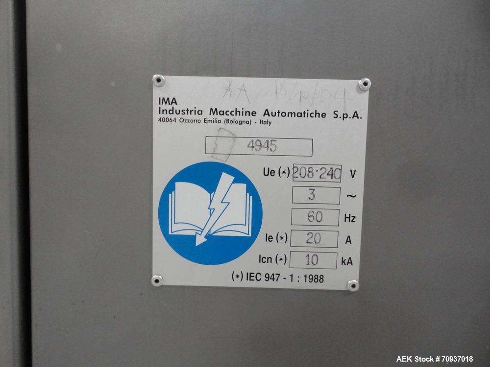 Used Jones CMV5 Semi Automatic Continuous Motion Vertical Tuck Cartoner. Capable of speeds up to 120 cpm. Has 5" centers for a carton size range: (Length) 1" - 4-1/4" (Width) 3/4" - 4-1/4" (Depth/Hei...