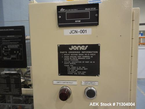 Used Jones Model CMV5 Semi-Automatic Reverse Tuck with Coder