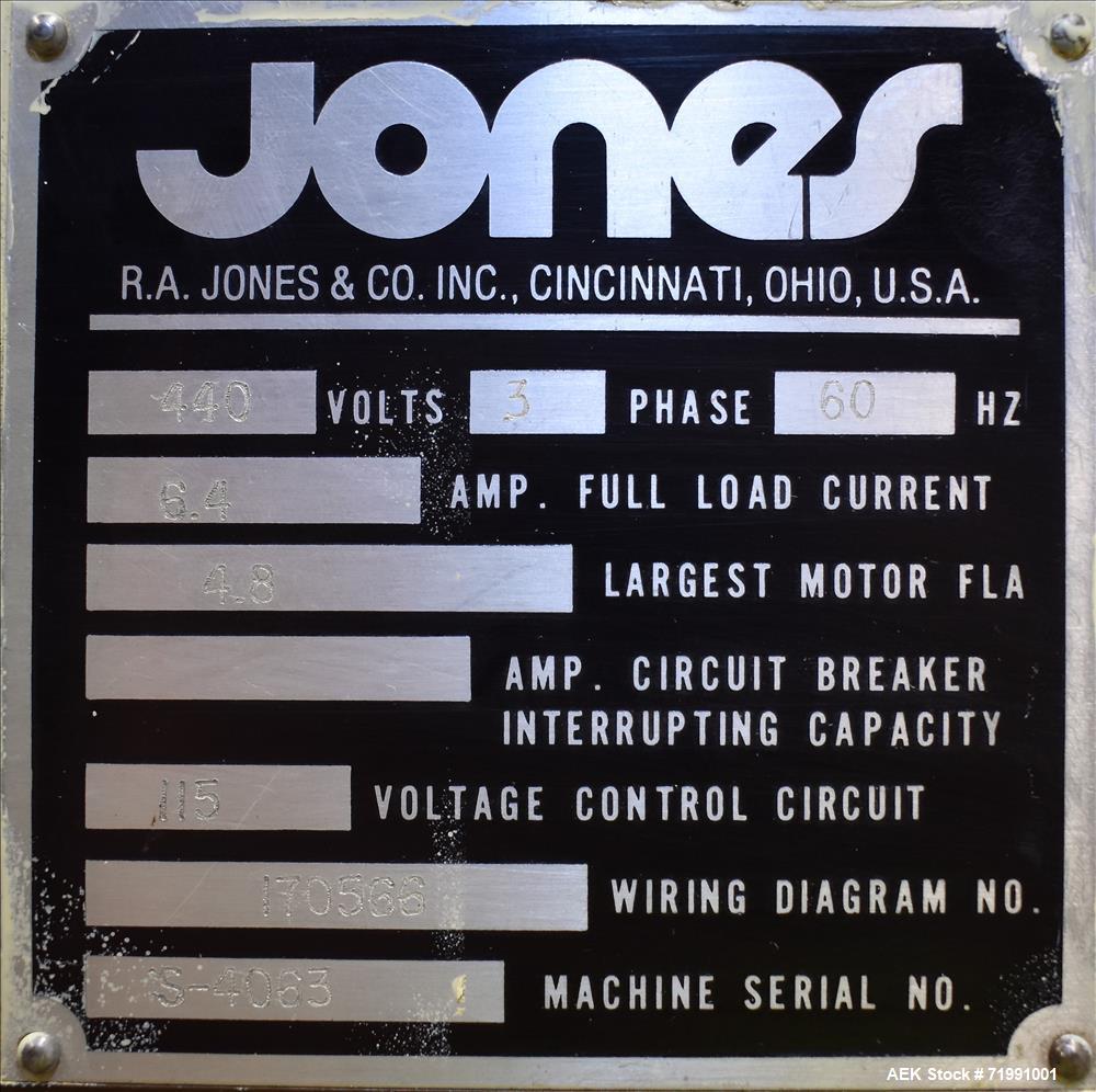 Used- Jones CMV5 Semi Automatic Continuous Motion Vertical Tuck Cartoner