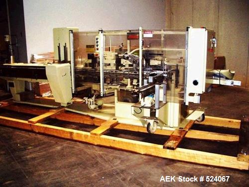 USED: Jones CMV6 semi-automatic, continuous motion, vertical cartonercapable of speeds up to 120 cartons per minute. 6" centers. Currentlyset fo reverse tuck closure. Carton size range: 1-1/4" - 5-1/...