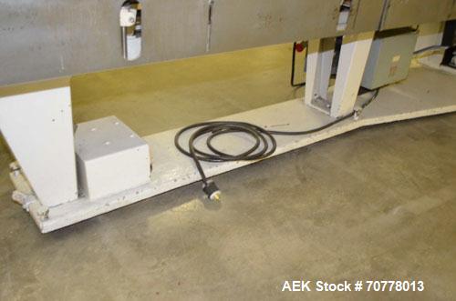 Used Jones Model CMV5 Semi-Automatic Tuck Vertical Cartoner. Machine is capable of speeds up to 120 cartons per minute. Has manual load station of 8' (both sides). Has 5" centers for a carton size ra...