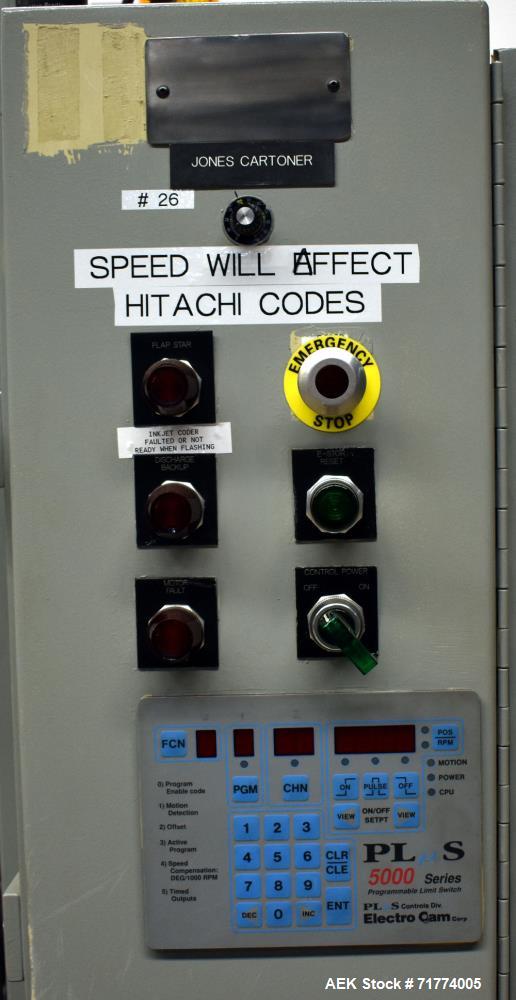 Used Jones Model CMV5 Semi Automatic Continuous Motion Vertical Tuck Cartoner