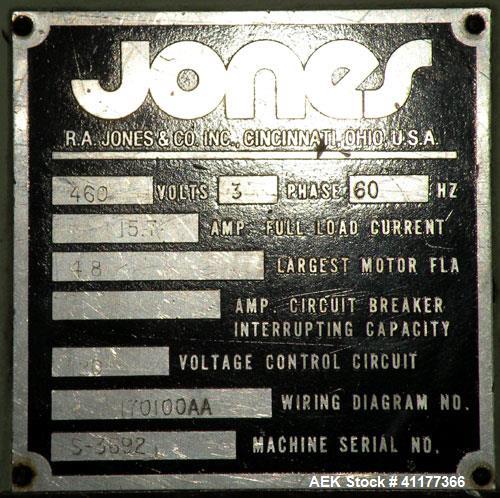 Used Jones CMV8 Continuous Motion Vertical Cartoner.