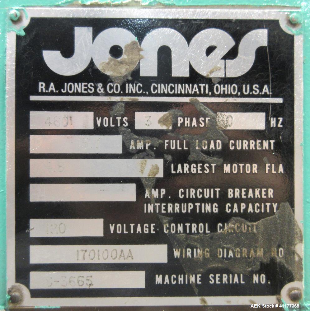 Used Jones CMV 8 Continuous Motion Vertical Cartoner.