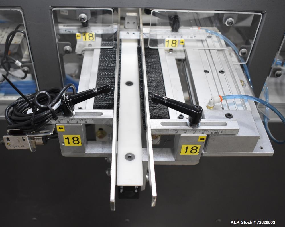 Unused- Endflex (Paxiom) Small Footprint Vertical Cartoner, Model BOXXER KARTNR. Capable of speeds up to 60 CPM (depending on application). Size range: 1" (25mm) to 4.5" (114mm) length x 1" (25mm) to...