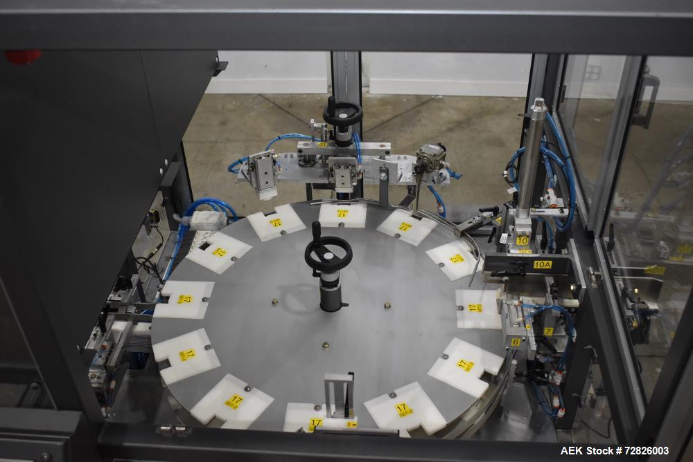 Unused- Endflex (Paxiom) Small Footprint Vertical Cartoner, Model BOXXER KARTNR. Capable of speeds up to 60 CPM (depending on application). Size range: 1" (25mm) to 4.5" (114mm) length x 1" (25mm) to...
