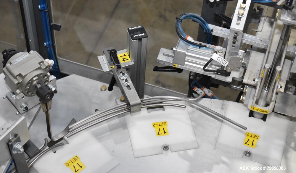 Unused- Endflex (Paxiom) Small Footprint Vertical Cartoner, Model BOXXER KARTNR. Capable of speeds up to 60 CPM (depending on application). Size range: 1" (25mm) to 4.5" (114mm) length x 1" (25mm) to...