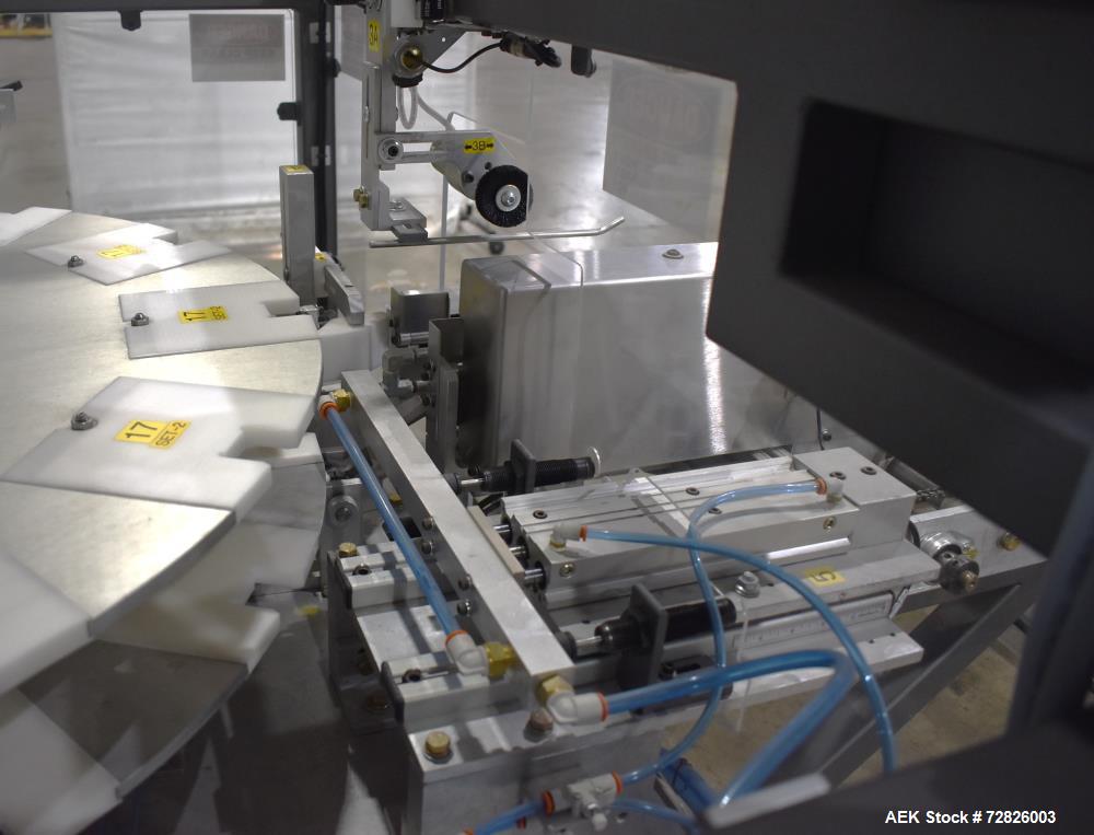 Unused- Endflex (Paxiom) Small Footprint Vertical Cartoner, Model BOXXER KARTNR. Capable of speeds up to 60 CPM (depending on application). Size range: 1" (25mm) to 4.5" (114mm) length x 1" (25mm) to...