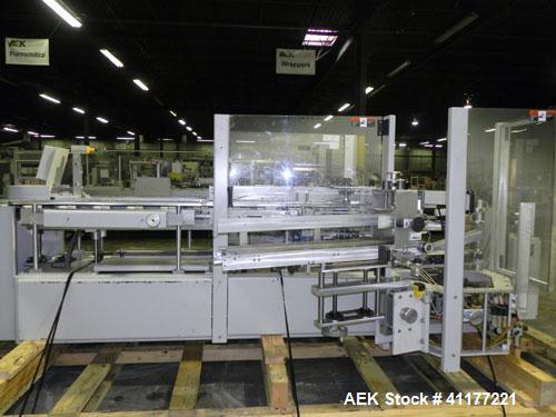 Used Kodiak Tanney Model 601-120 Vertical Cartoner. Capable of speeds up to 120 cartons per minute. Has rotary carton feed, has 9" centers for a carton size range: length 2" to 7", width 1/2" to 3", ...