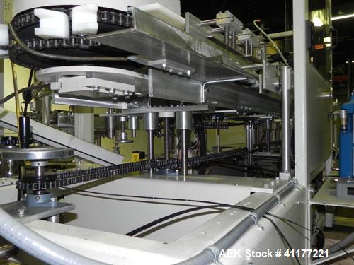 Used Kodiak Tanney Model 601-120 Vertical Cartoner. Capable of speeds up to 120 cartons per minute. Has rotary carton feed, has 9" centers for a carton size range: length 2" to 7", width 1/2" to 3", ...