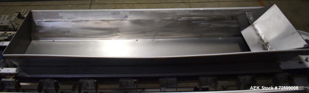 Used Clybourn CHL Vertical Hand Load Hot Melt Glue Cartoner. Capable of speeds from 10 to 100 cartoners per minute. Set on 10" centers for a carton size range: 1" to 8-1/4" length x 3/4" to 3-1/4" wi...