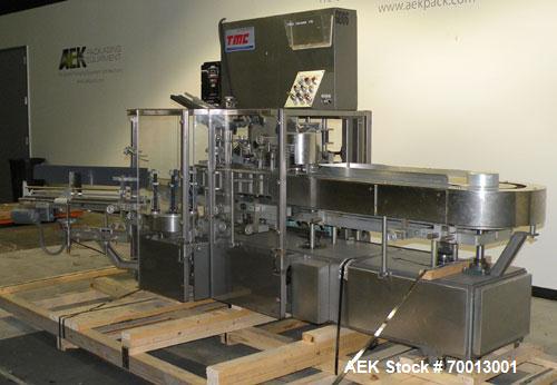 Used Tisma Vertical Cartoner, Model TC-50E. Capable of speeds to 200 cartons per minute. Currently set up with 2" x 5" x 1.5" carton pockets on 3-3/4" centers. Carton size range: Length 1” to 8.5”, w...