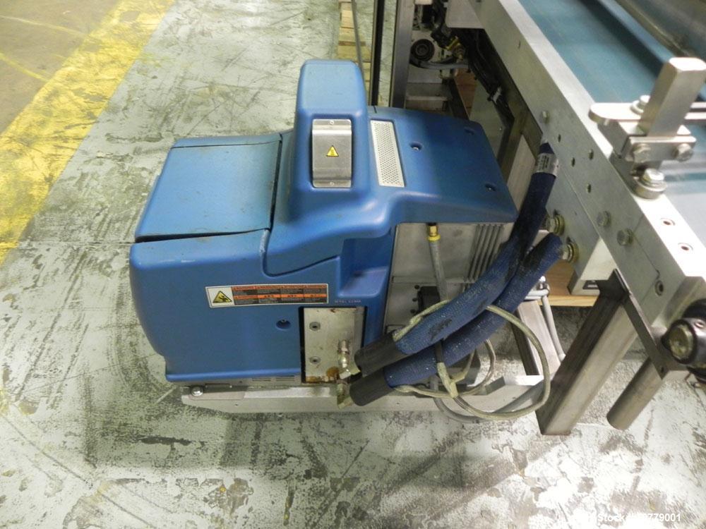 Used Tisma (SWF) VT-100-RH Vertical Cartoner with glue flap closures. Capable of speeds up to 200 cartons per minute. Unit has 7.5" centers for a carton size range: length 1" to 6.25", width .5" to 3...
