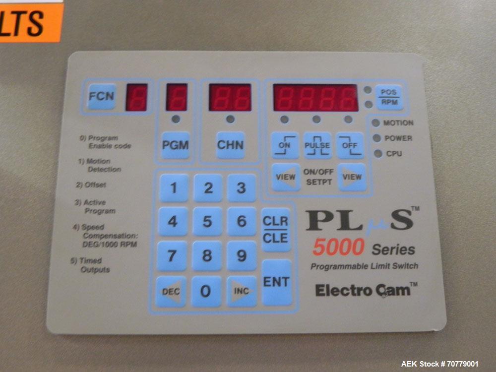 Used Tisma (SWF) VT-100-RH Vertical Cartoner with glue flap closures. Capable of speeds up to 200 cartons per minute. Unit has 7.5" centers for a carton size range: length 1" to 6.25", width .5" to 3...