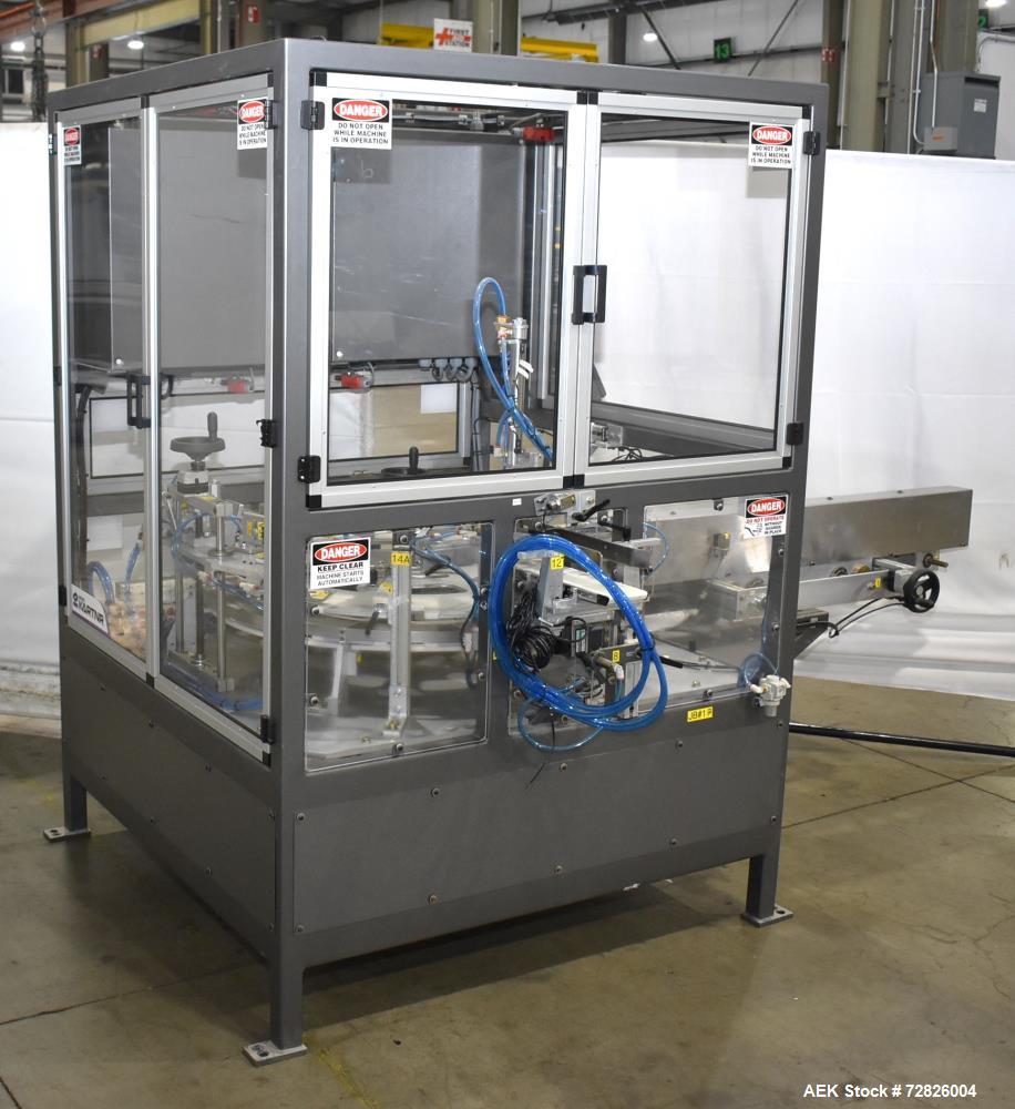 Unused- Endflex (Paxiom) Small Footprint Vertical Cartoner, Model BOXXER KARTNR. Capable of speeds up to 60 CPM (depending on application). Size range: 1" (25mm) to 4.5" (114mm) length x 1" (25mm) to...