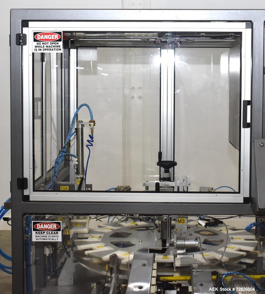 Unused- Endflex (Paxiom) Small Footprint Vertical Cartoner, Model BOXXER KARTNR. Capable of speeds up to 60 CPM (depending on application). Size range: 1" (25mm) to 4.5" (114mm) length x 1" (25mm) to...